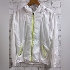 Kyodan White & Lime Green Lightweight Windbreaker Jacket